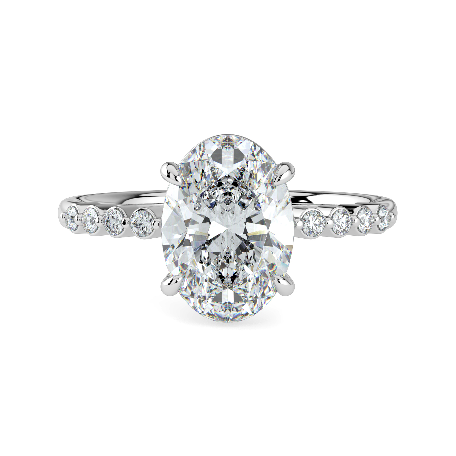 Oval Cut with Round Diamond Band