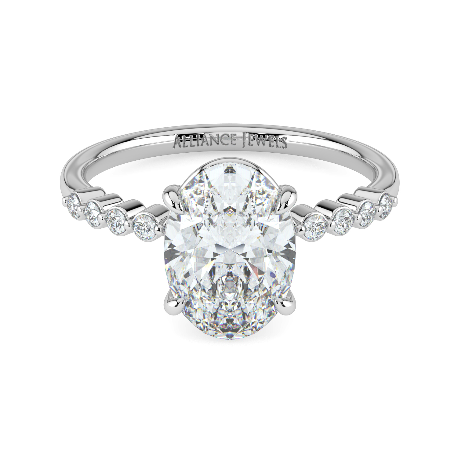 Oval Cut with Round Diamond Band