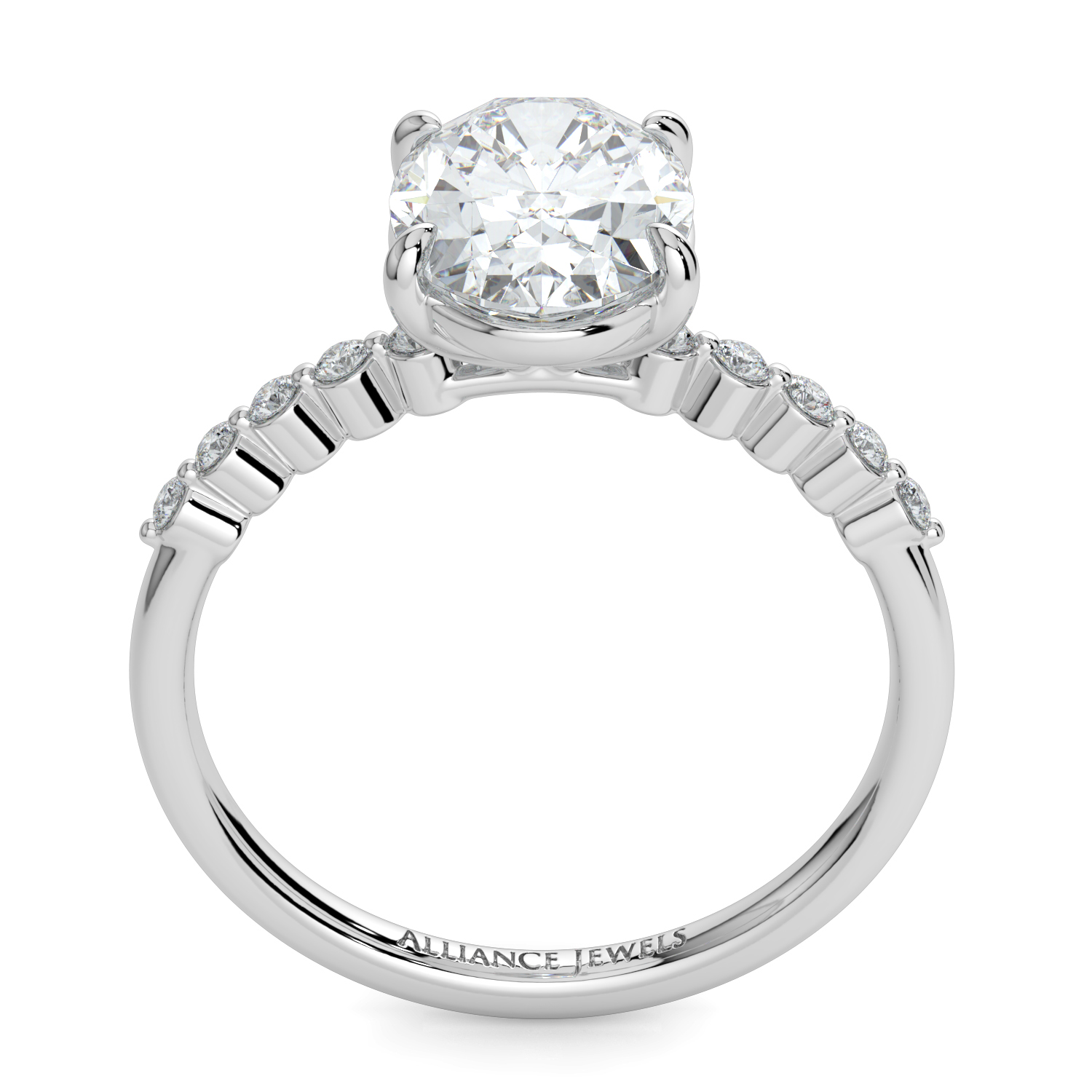 Oval Cut with Round Diamond Band