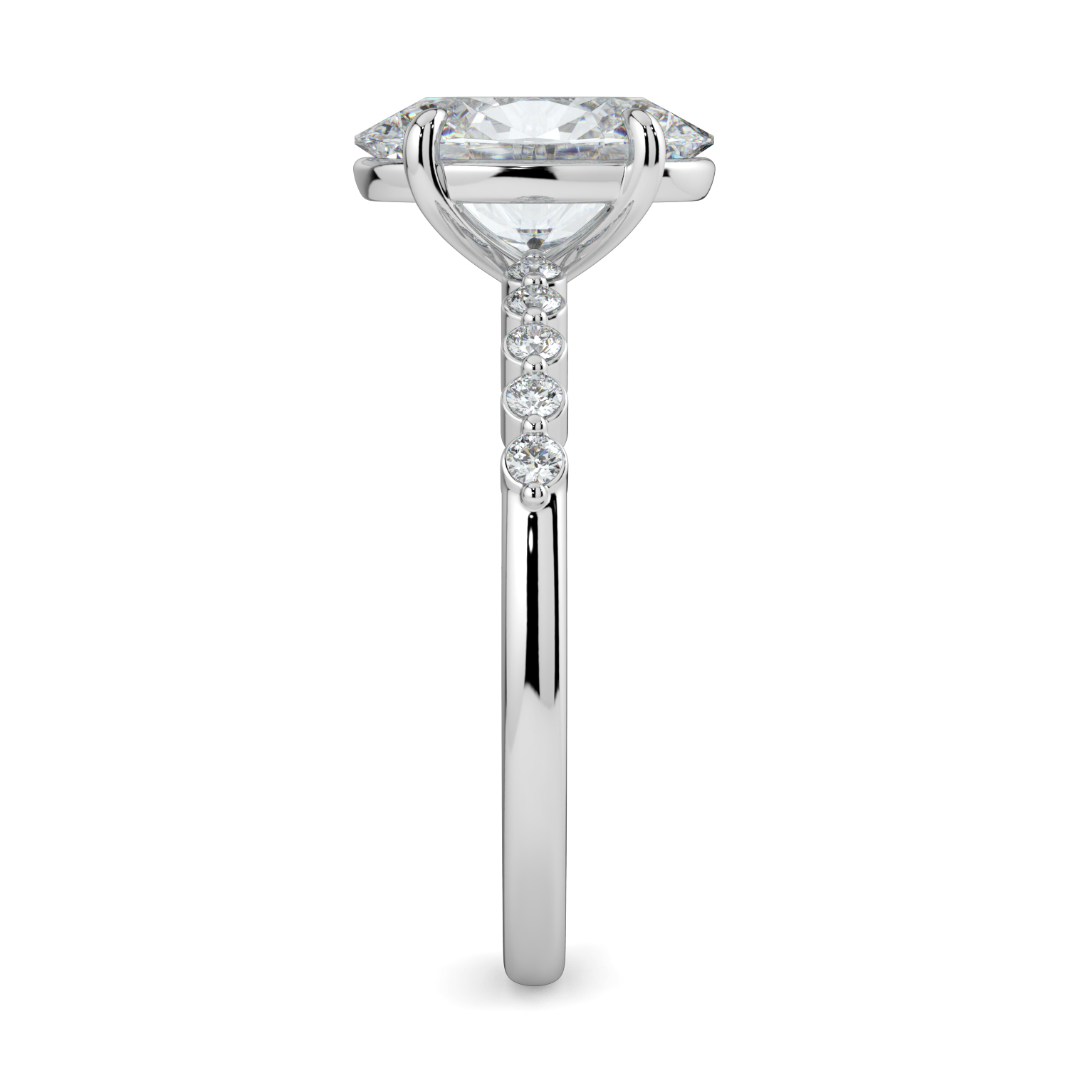 Oval Cut with Round Diamond Band