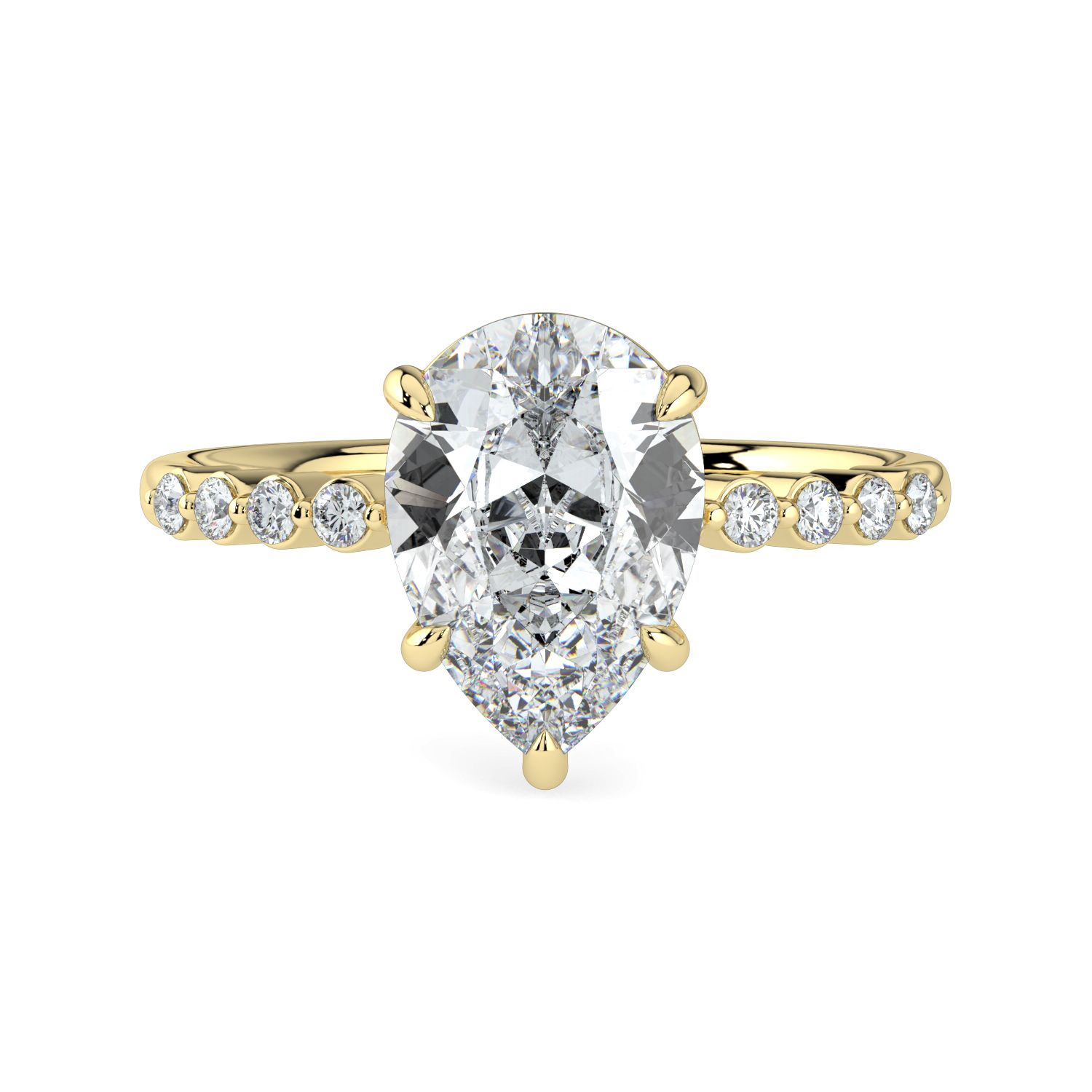 Pear Cut with Round Diamond Band