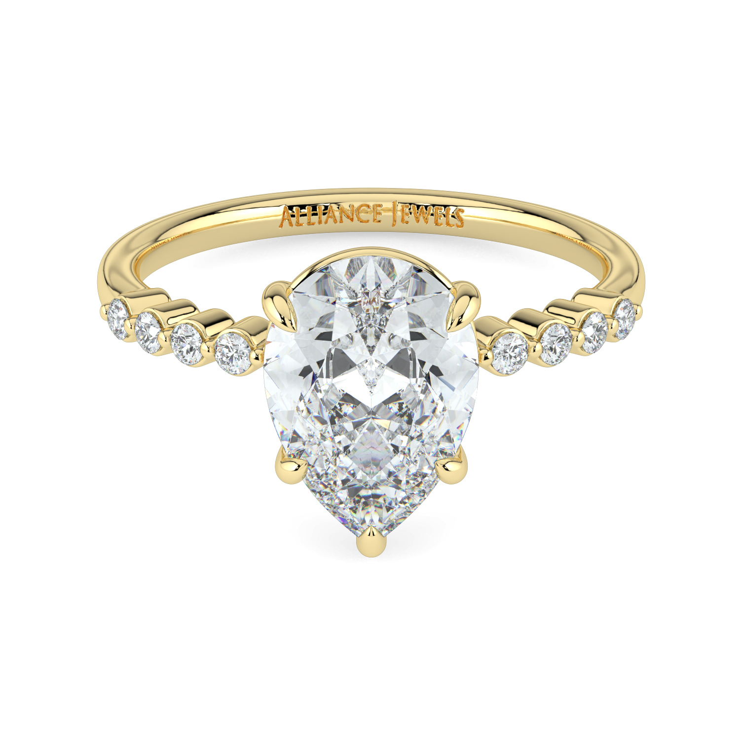 Pear Cut with Round Diamond Band