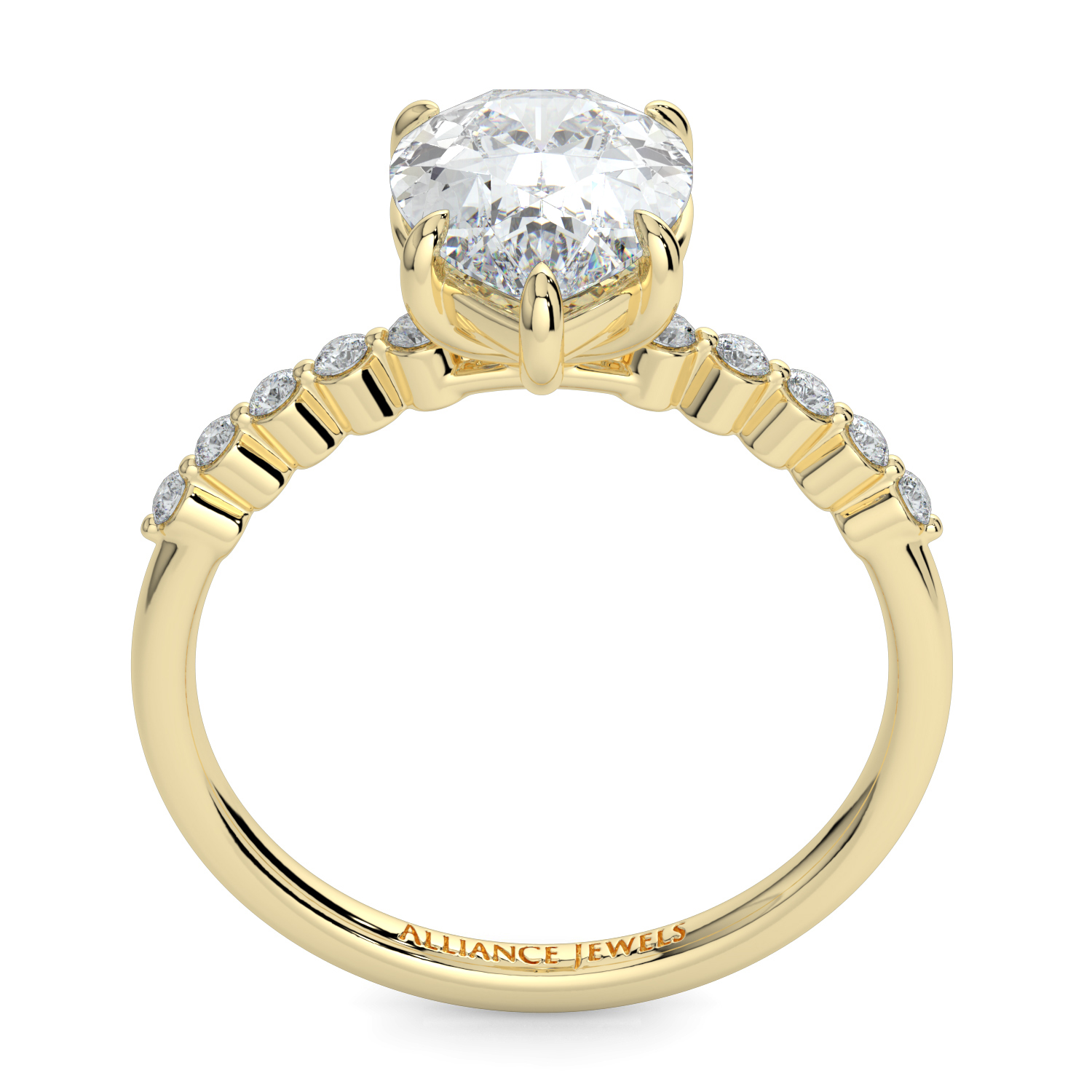 Pear Cut with Round Diamond Band