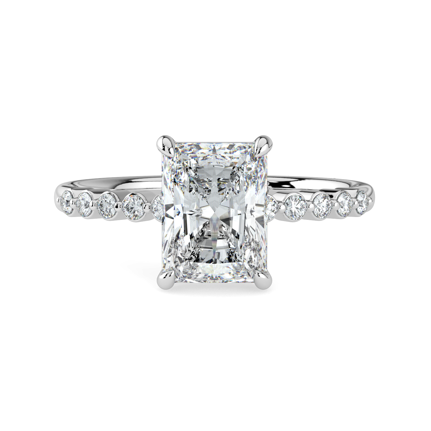 Radiant Cut with Round Diamond Band