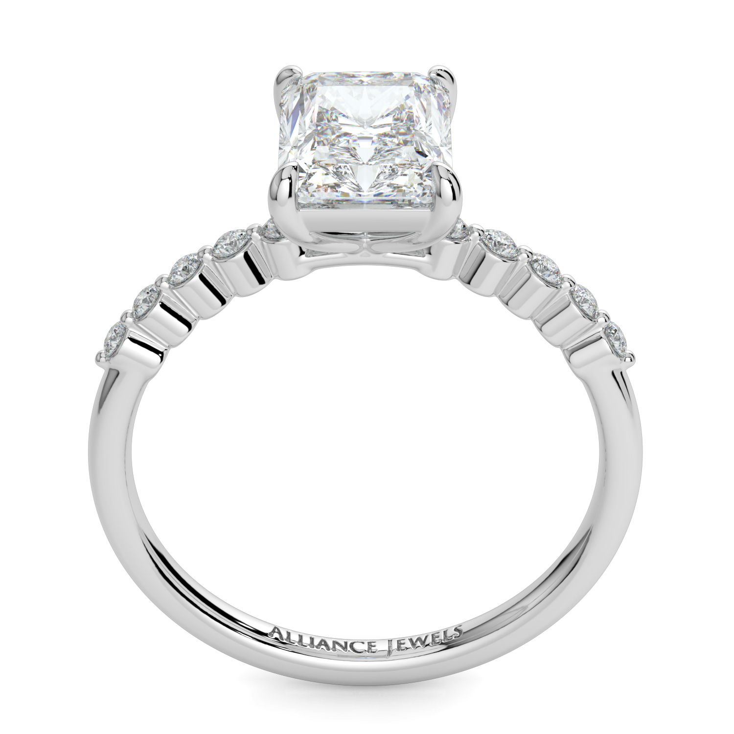 Radiant Cut with Round Diamond Band