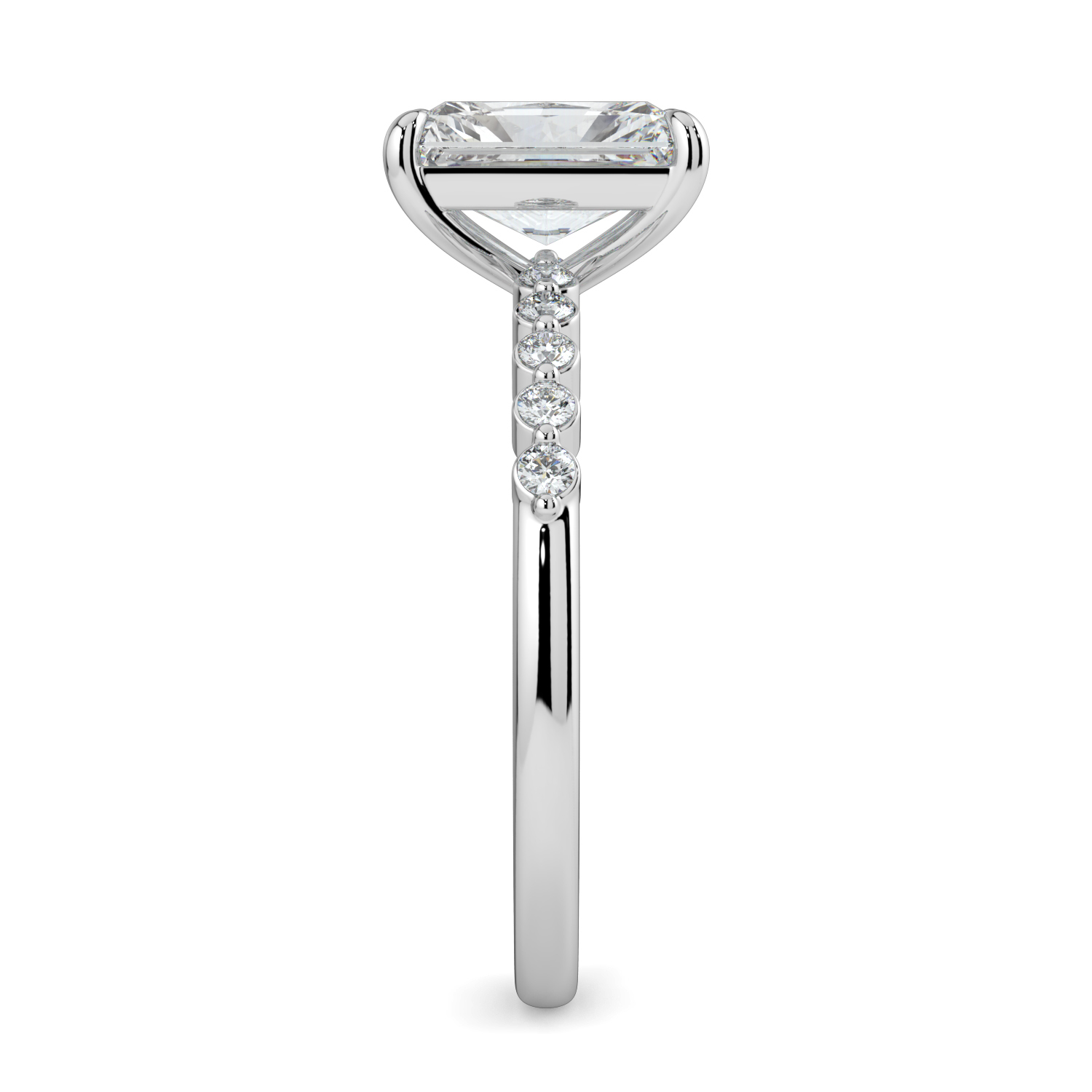 Radiant Cut with Round Diamond Band