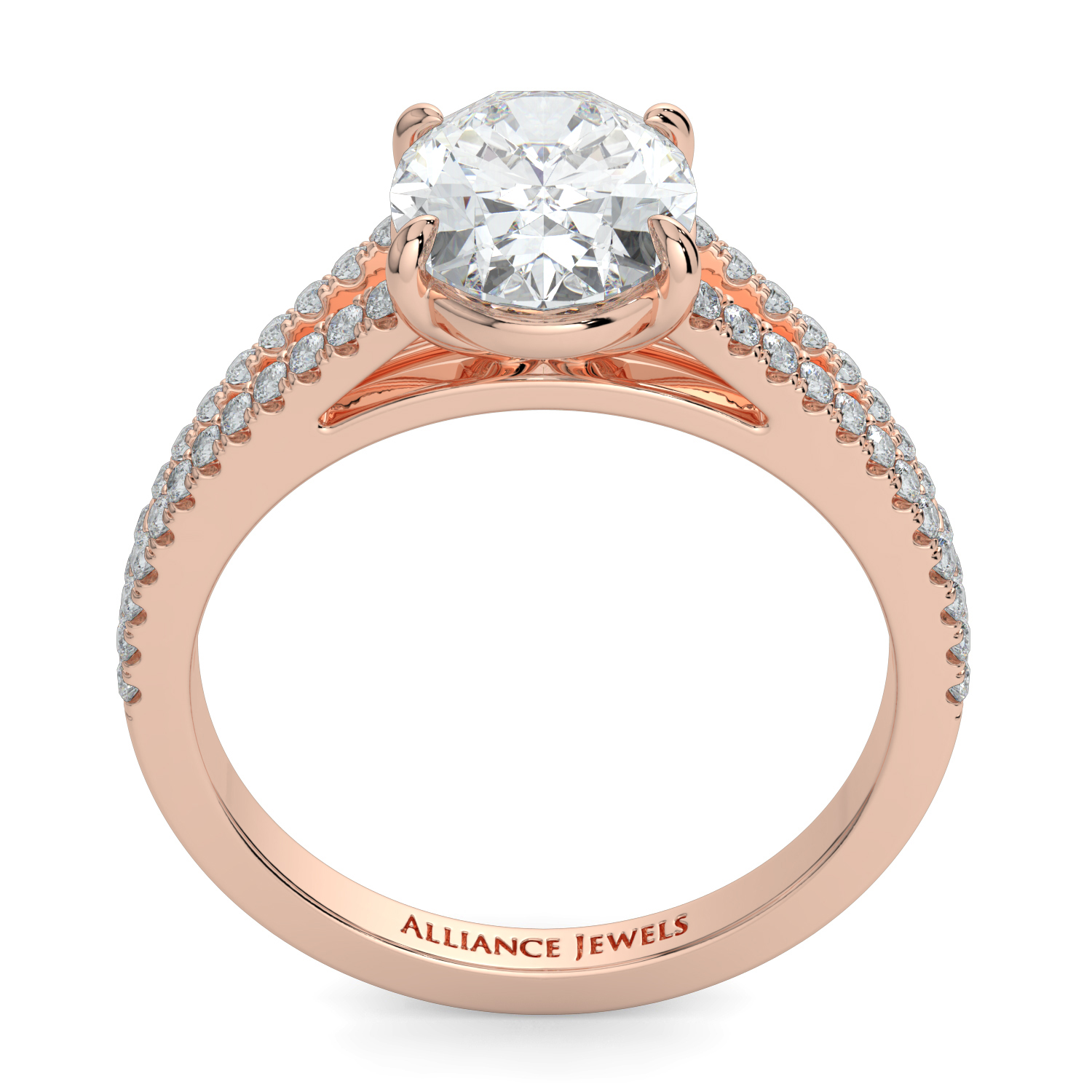 Oval Cut Split Diamond Band