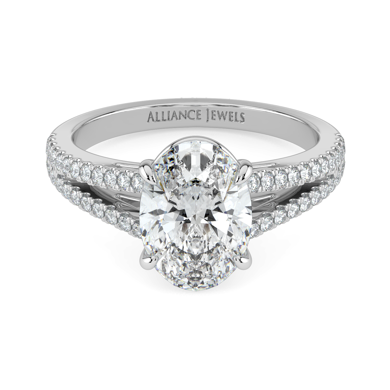 Oval Cut Split Diamond Band
