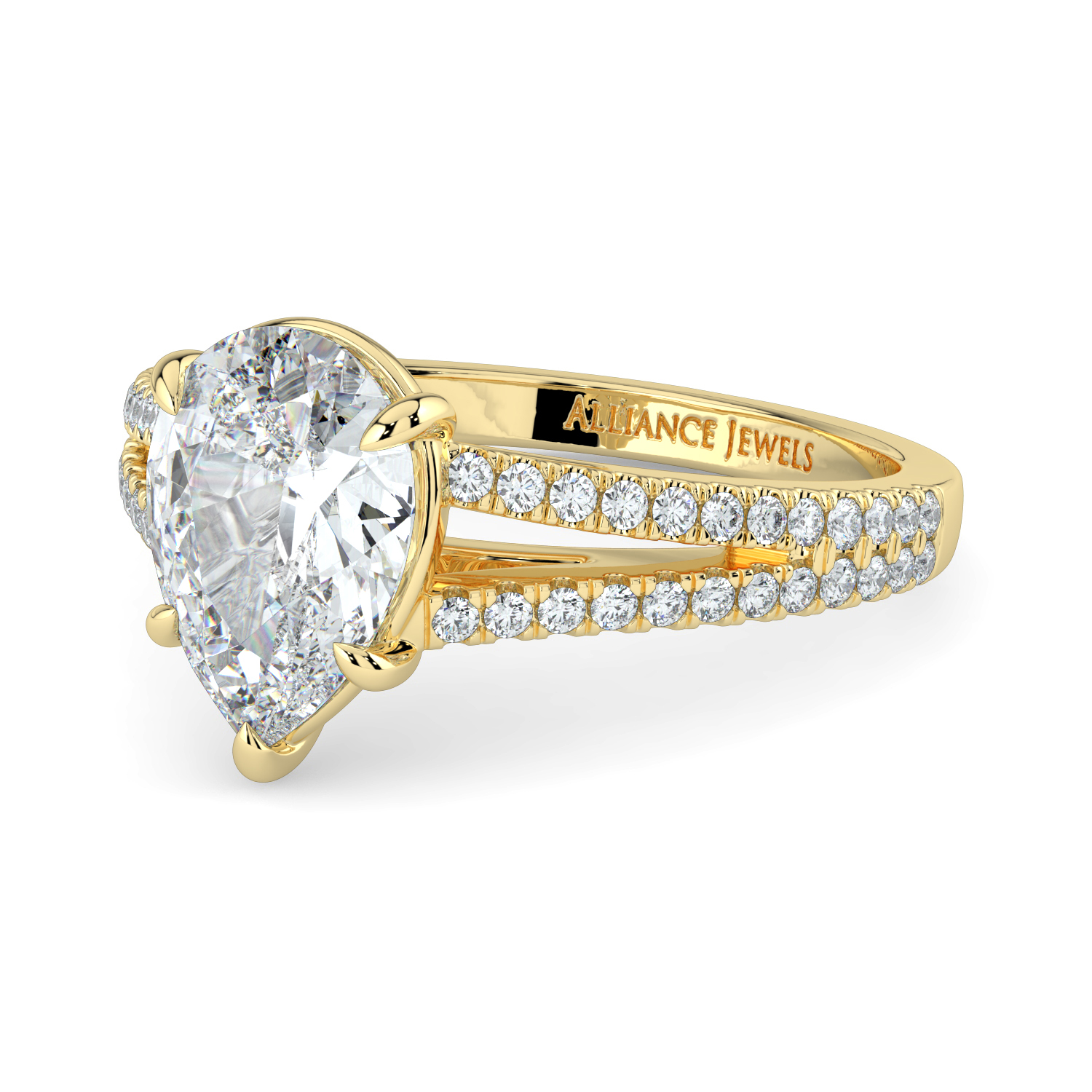 Pear Split Diamond Band