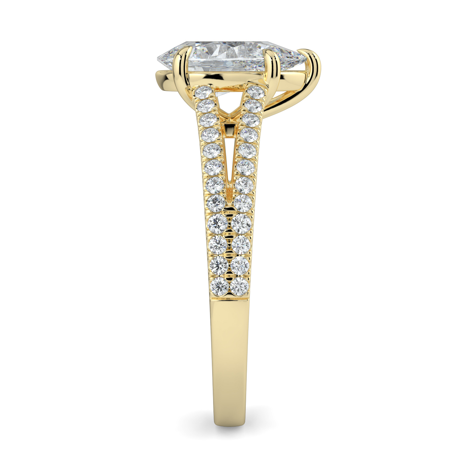 Pear Split Diamond Band